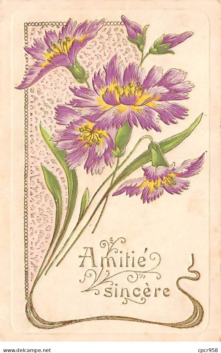 Fantaisie - N°83590 - Amitié Sincères - Fleurs - Carte Gaufrée - Sonstige & Ohne Zuordnung