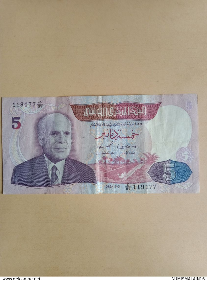 Tunisie - Billet De 5 Dinars - 1983 - Tunesien