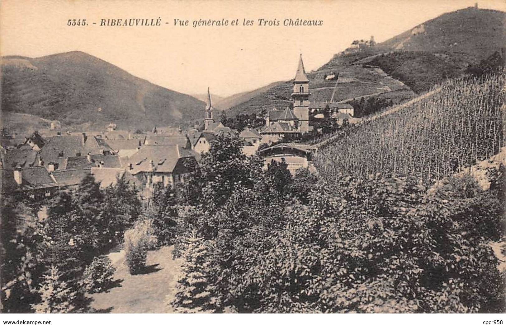 68 - RIBEAUVILLE - SAN49258 - Vue Générale Et Les Trois Châteaux - Ribeauvillé