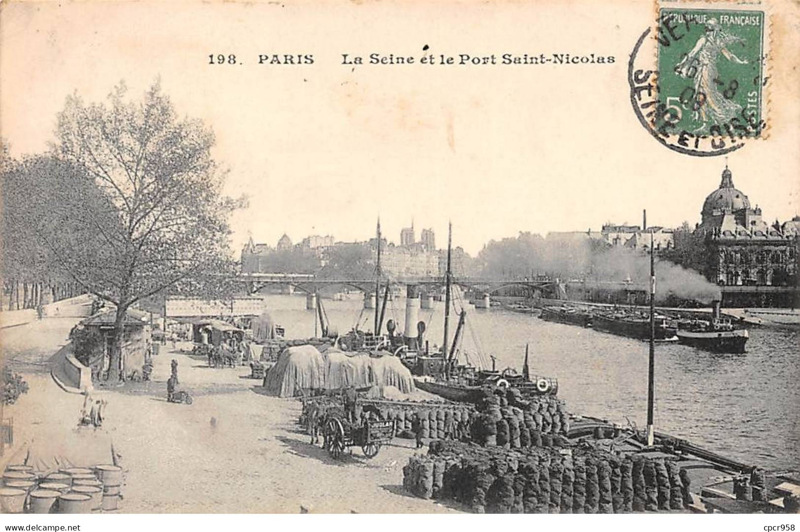 75 - PARIS - SAN49304 - La Seine Et Le Port Saint Nicolas - De Seine En Haar Oevers