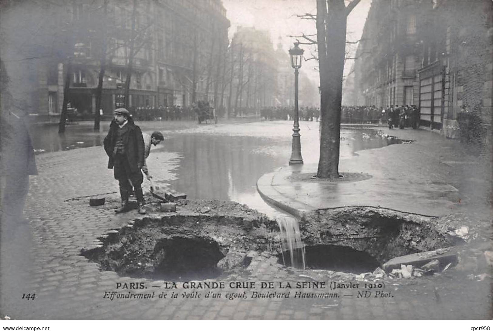 75009 - PARIS - SAN49322 - Effondrement De La Voute D'un égout - Boulevard Haussmann - Inondation 1910 - Arrondissement: 09