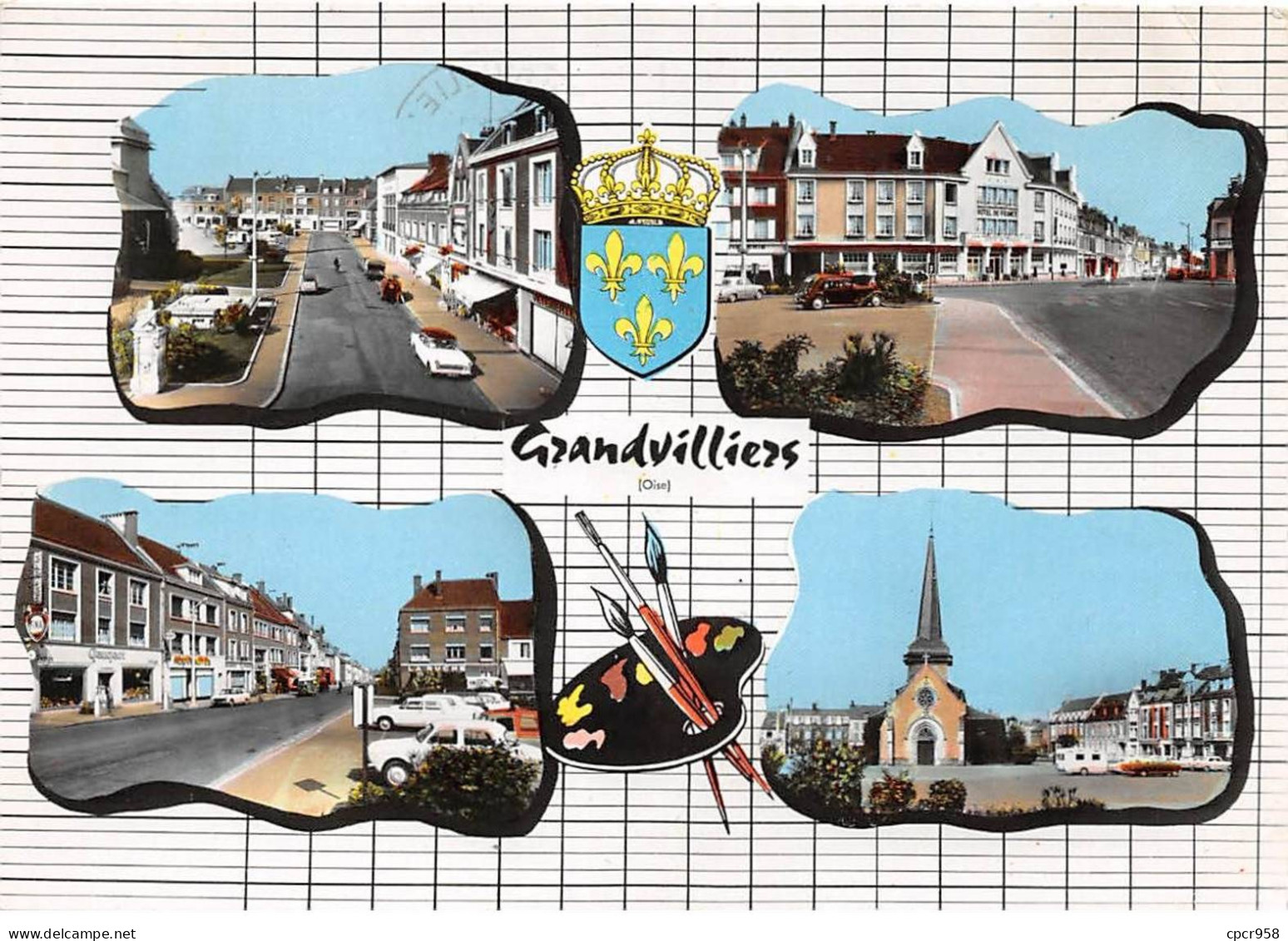 60 .n° Kri10992 . Grandvilliers .multivue .    N°ec  . Edition Combier . Sm 10X15 Cm . - Grandvilliers