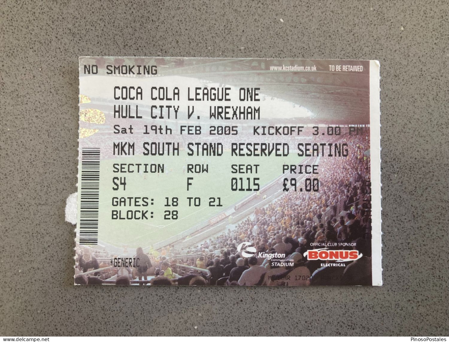 Hull City V Wrexham 2004-05 Match Ticket - Tickets - Entradas