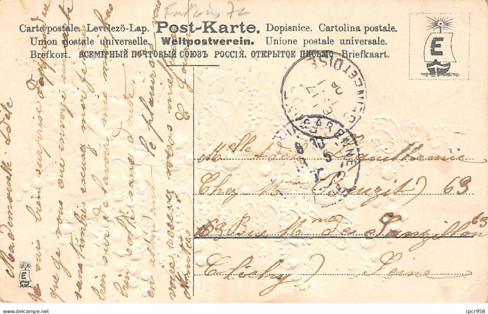 Fantaisie - N°83543 - Amitié Sincère - Elfe écrivant Une Lettre - Carte Gaufrée - Andere & Zonder Classificatie