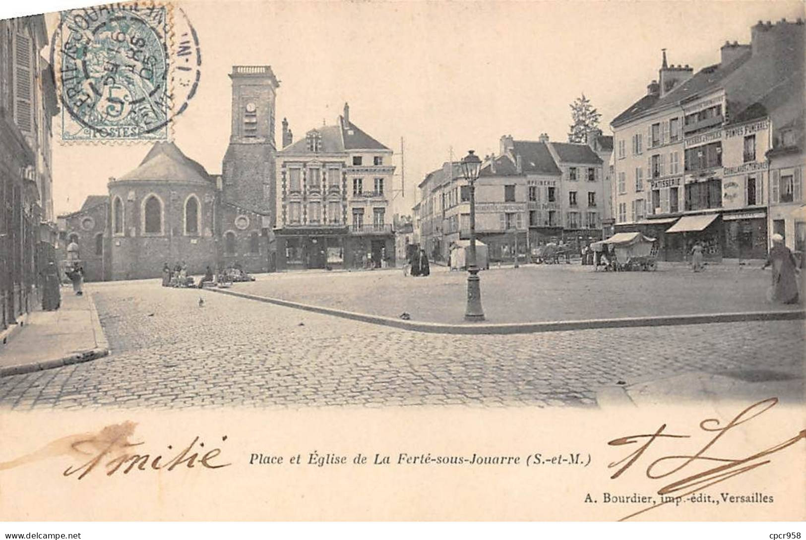 77 - LA FERTE SOUS JOUARRE - SAN54753 - Place Et Eglise - La Ferte Sous Jouarre