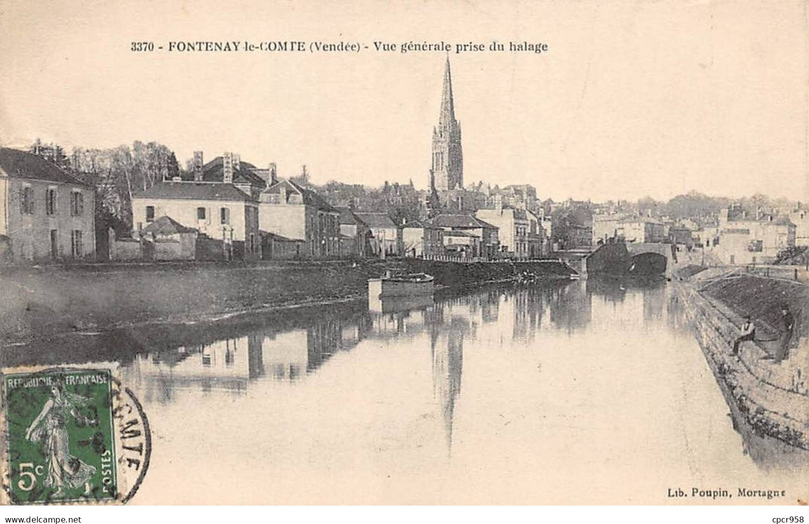 85 - FONTENAY LE COMTE - SAN54794 - Vue Générale Prise Du Halage - Déchirure - En L'état - Fontenay Le Comte