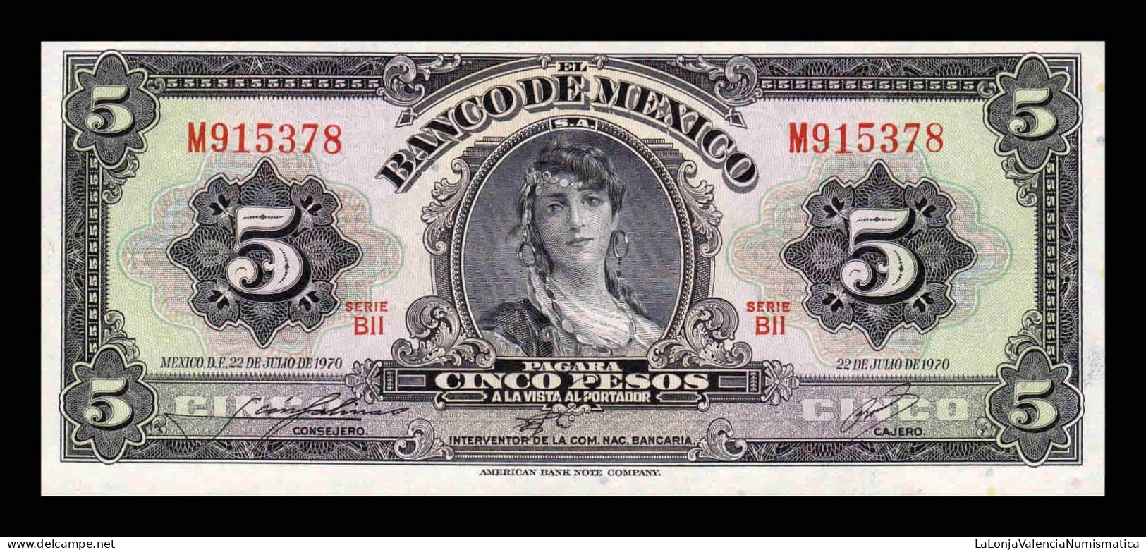 México 5 Pesos La Gitana 1970 Pick 60k Serie Bii Sc Unc - Mexiko