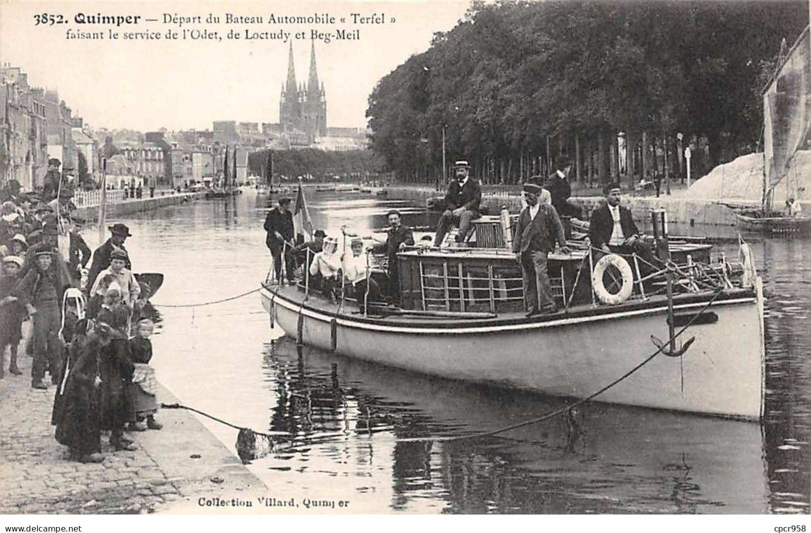 29 - QUIMPER - SAN48810 - Départ Du Bateau Automobile "Terfel" Faisant Le Service De L'Odet, De Loctudy Et Beg Meil - Quimper