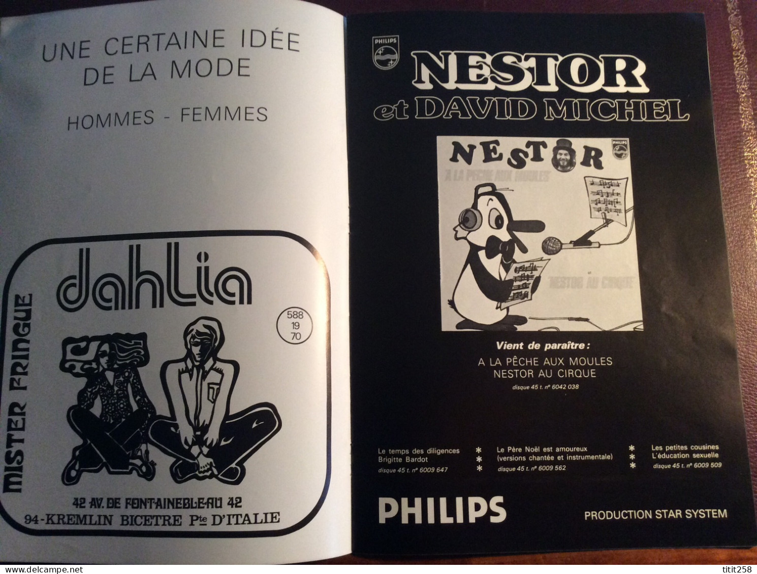 Programme DANIEL GUICHARD OLYMPIA 1975  / 76 / NICOLE RIEU / NESTOR LES Gérardis ( Cirque )