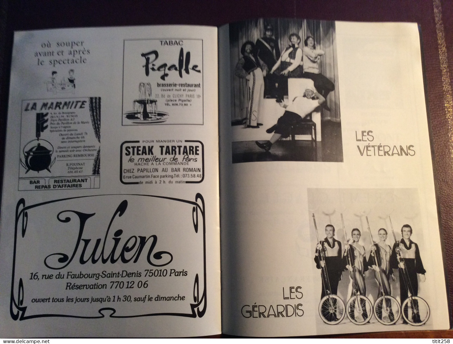 Programme DANIEL GUICHARD OLYMPIA 1975  / 76 / NICOLE RIEU / NESTOR LES Gérardis ( Cirque )