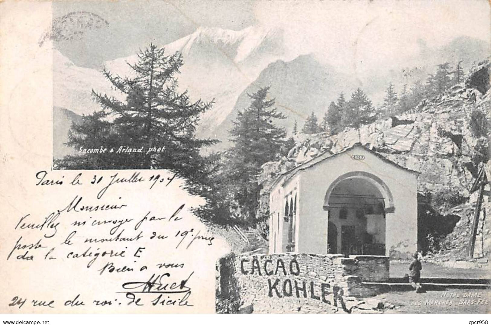 SUISSE - SAN49839 - Cacao Kohler - Notre Dame Marches Saas Fee - Andere & Zonder Classificatie