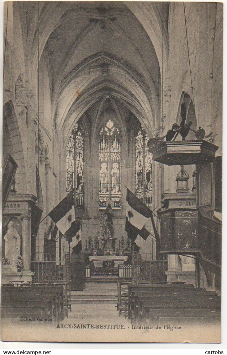 02 ARCY-SAINTE-RESTITUE  Intérieur De L'Eglise - Autres & Non Classés