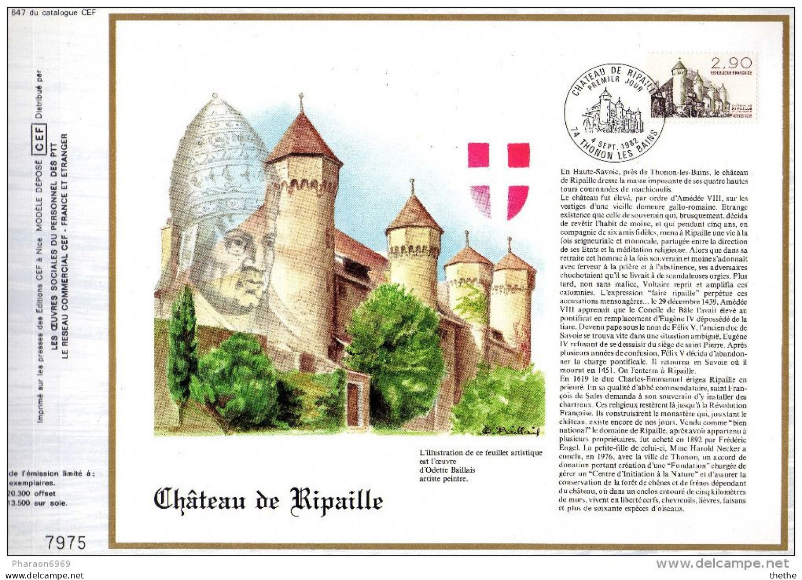 FRANCE - Château De Ripaille (Haute-Savoie) - N° 647 Du Catalogue CEF - 1980-1989