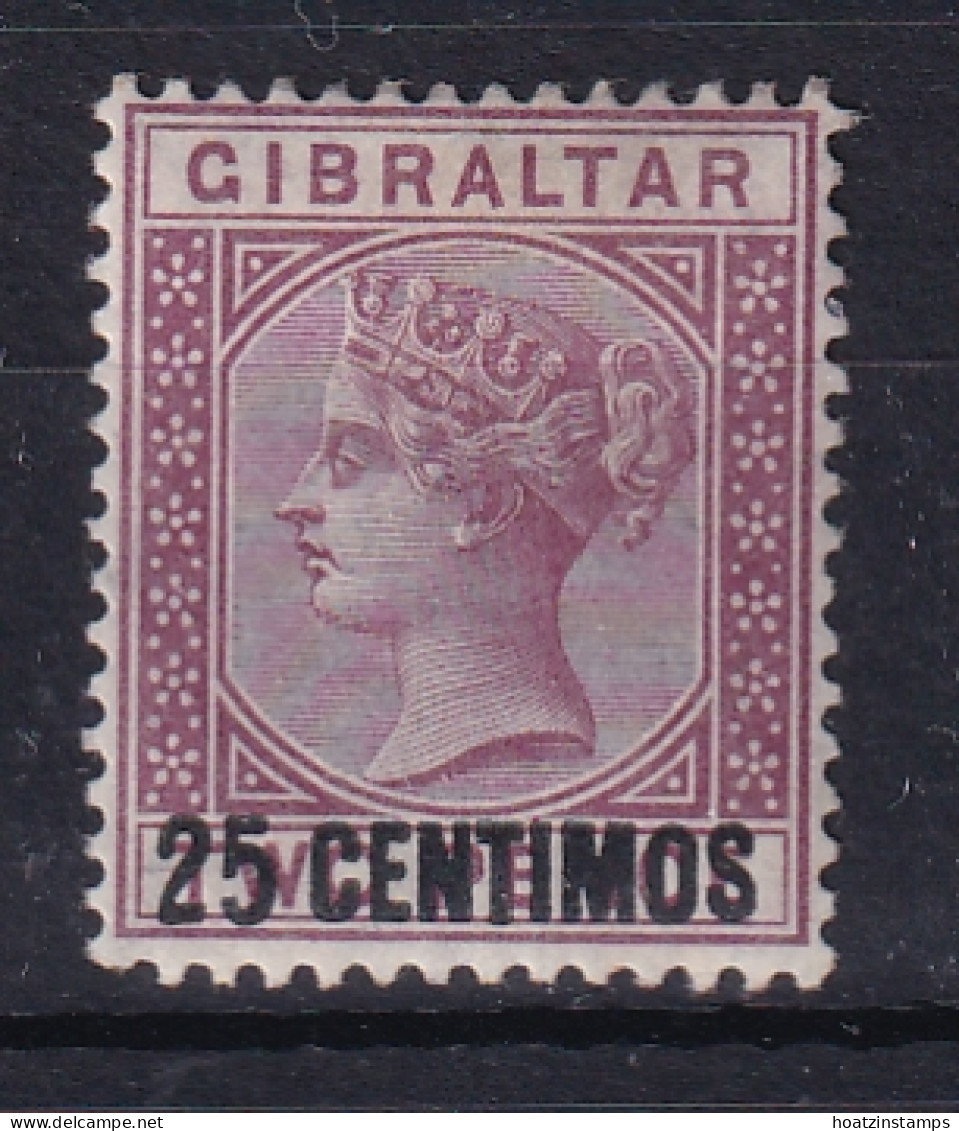 Gibraltar: 1889   QV - Surcharge    SG17    25c On 2d  Brown-purple  MH  - Gibraltar