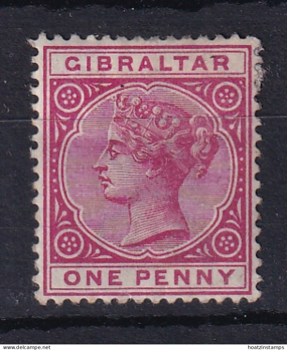 Gibraltar: 1898   QV     SG40    1d  Carmine     MH - Gibraltar