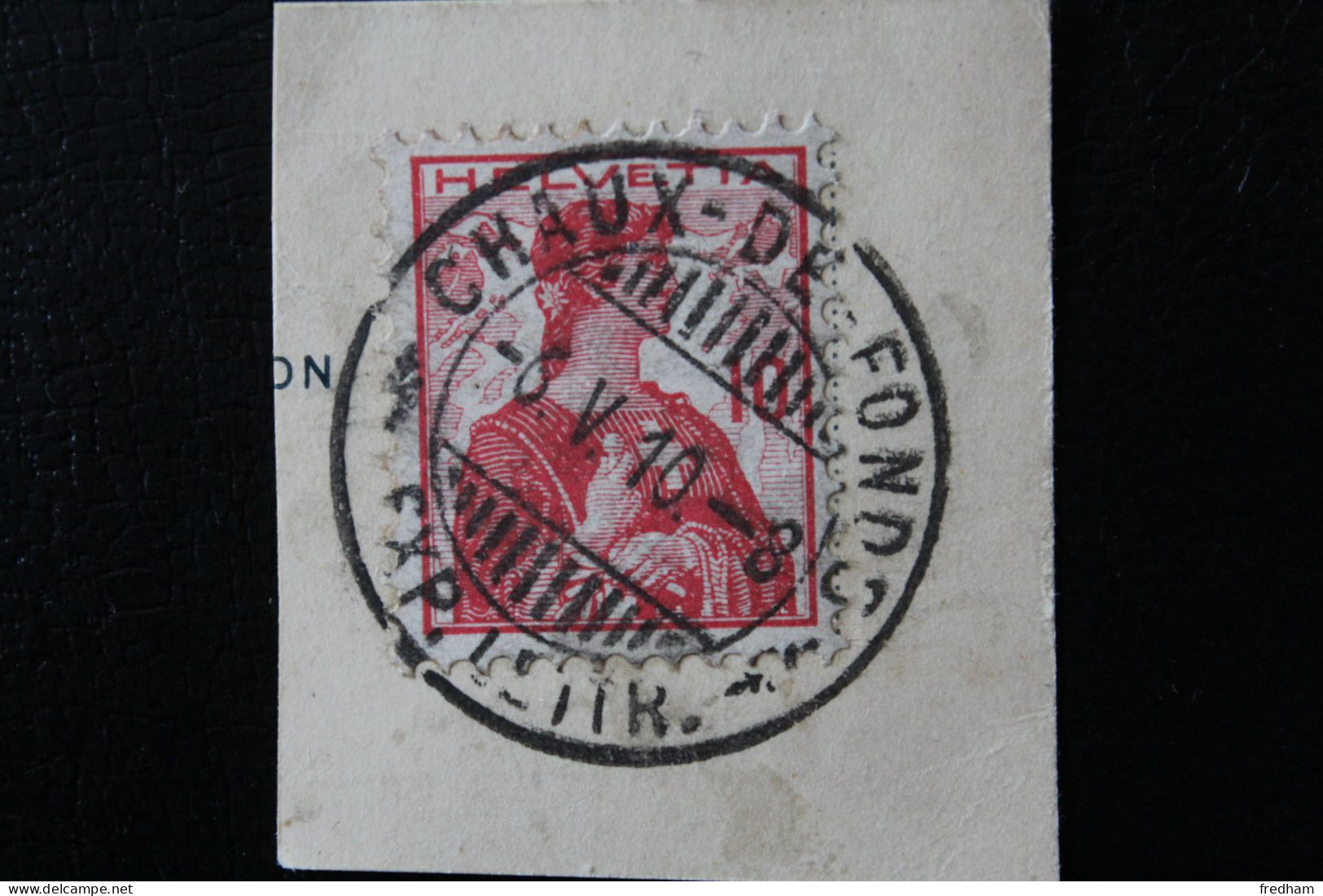 1910 SUISSE TP Y&T NO CH 131 BELLE OBLITERATION  CHAUX -DE- FONDS DU 6 V 1910  SUR FRAGMENT.. - Gebruikt