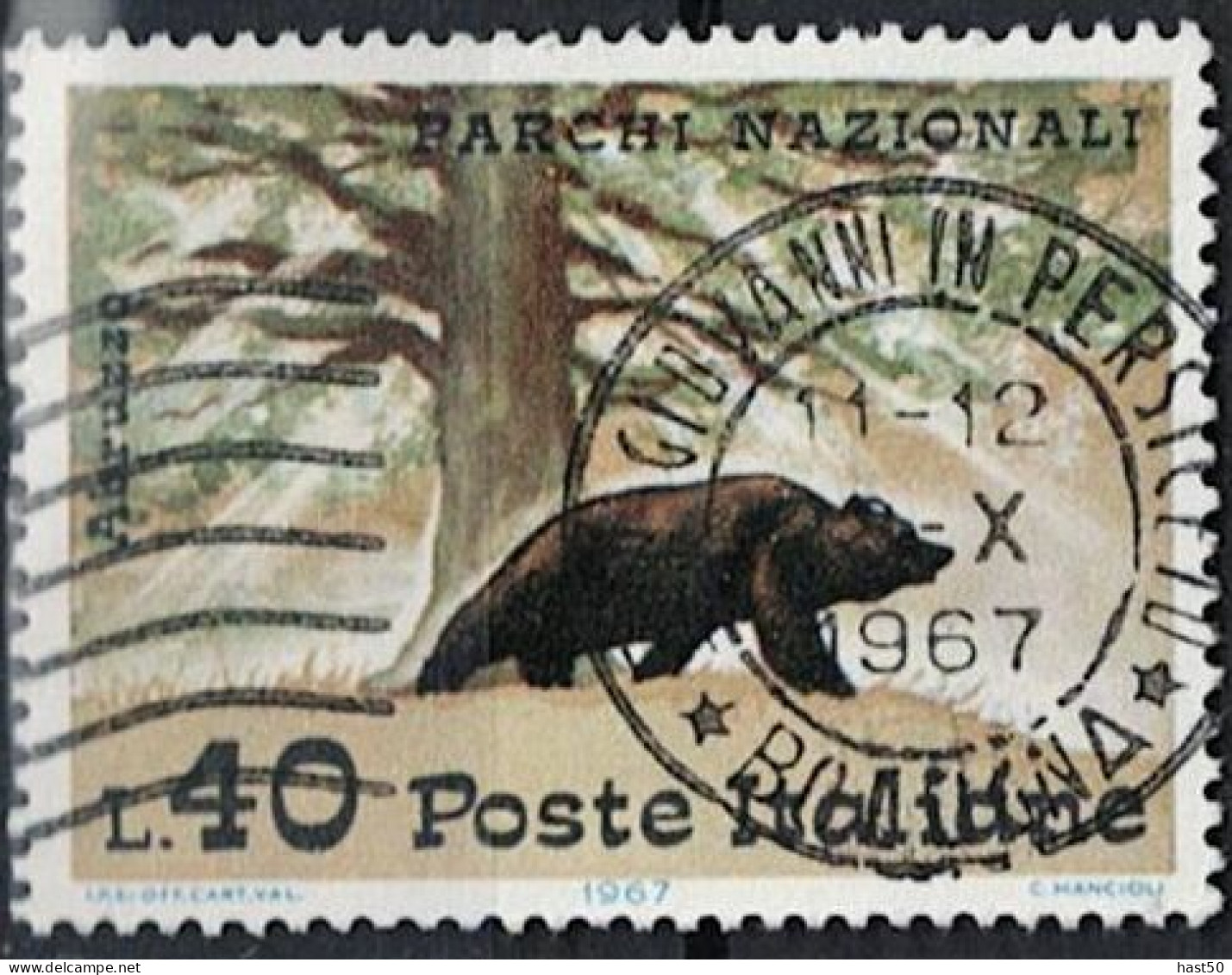 Italien Italy Italie - Braunbär (Ursus Arctos) (MiNr: 1227) 1967 - Gest Used Obl - 1961-70: Usati