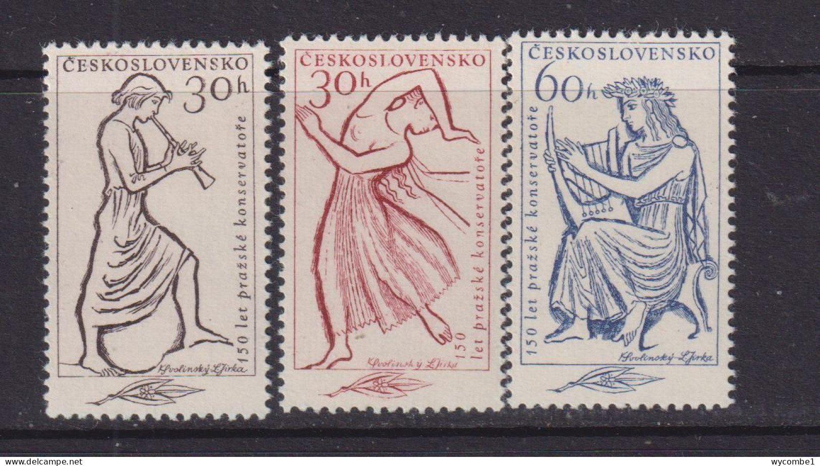 CZECHOSLOVAKIA  - 1961 Prague Conservatoire Set Never Hinged Mint - Unused Stamps