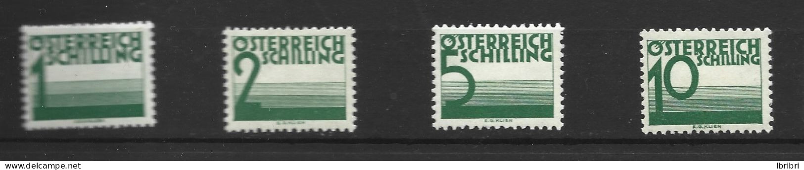 AUTRICHE N° 151/154 VERT VALEUR EN SCHILING NEUF AVEC CHARNIERE PROPRES - Taxe