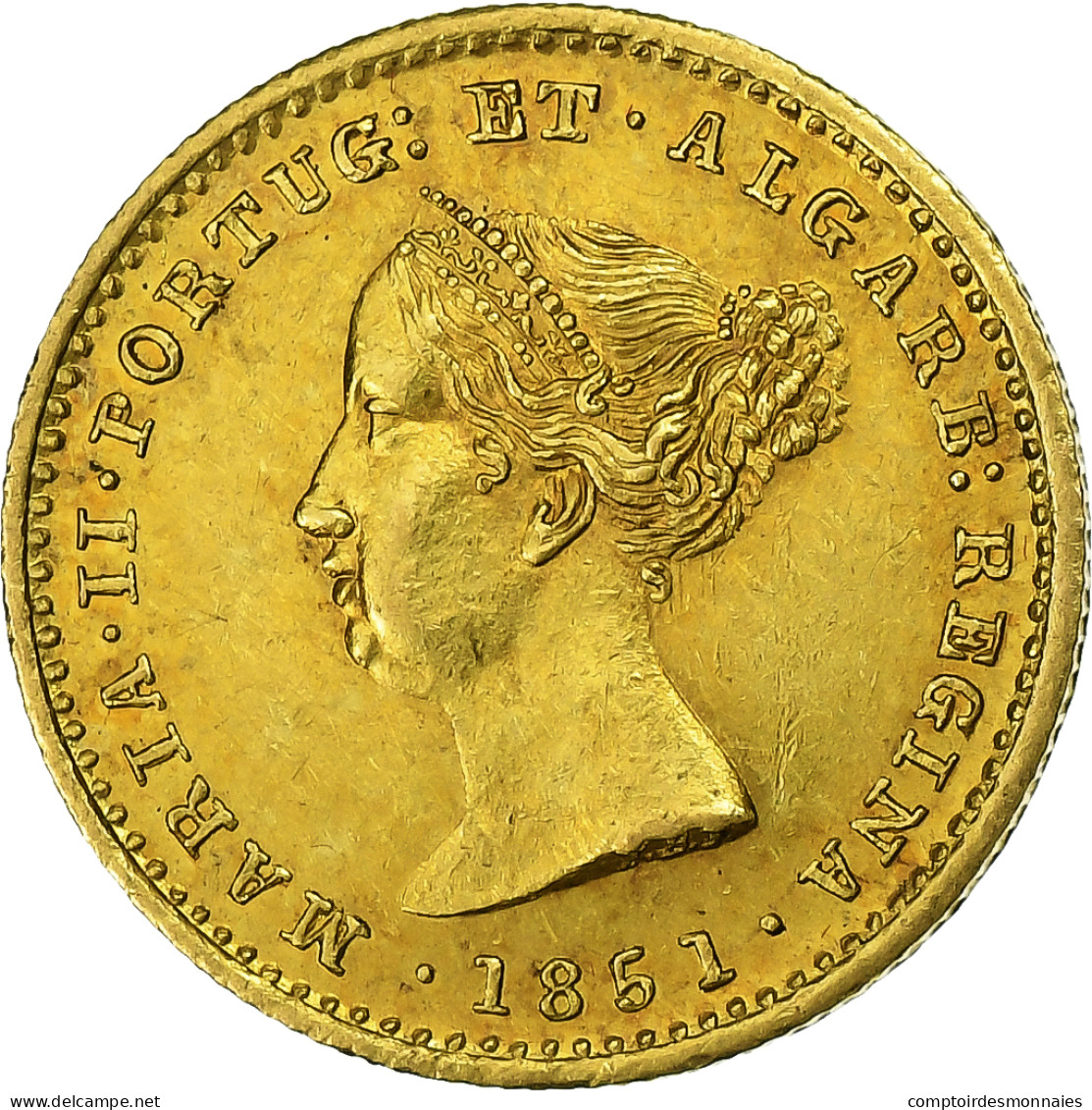 Portugal, Maria II, 1000 Reis, 1851, Lisbonne, Or, SUP, KM:486 - Portugal