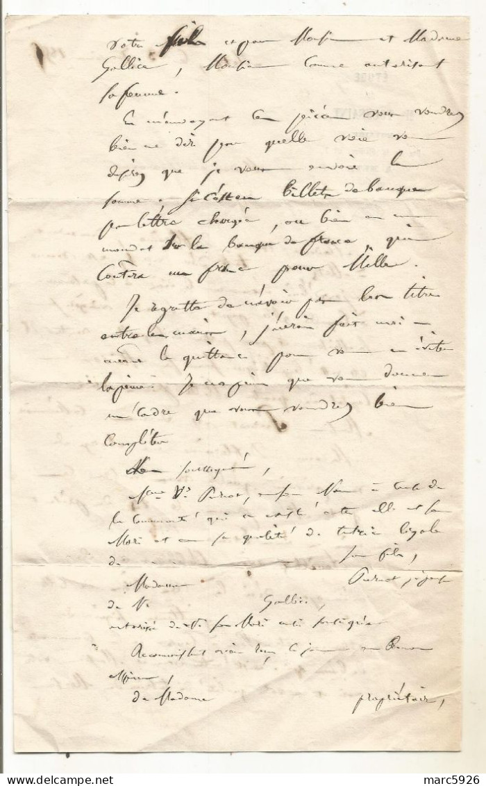 N°1965 ANCIENNE LETTRE DE TOUSSAINT NOTAIRE A METZ A DECHIFFRER DATE 1851 - Documentos Históricos