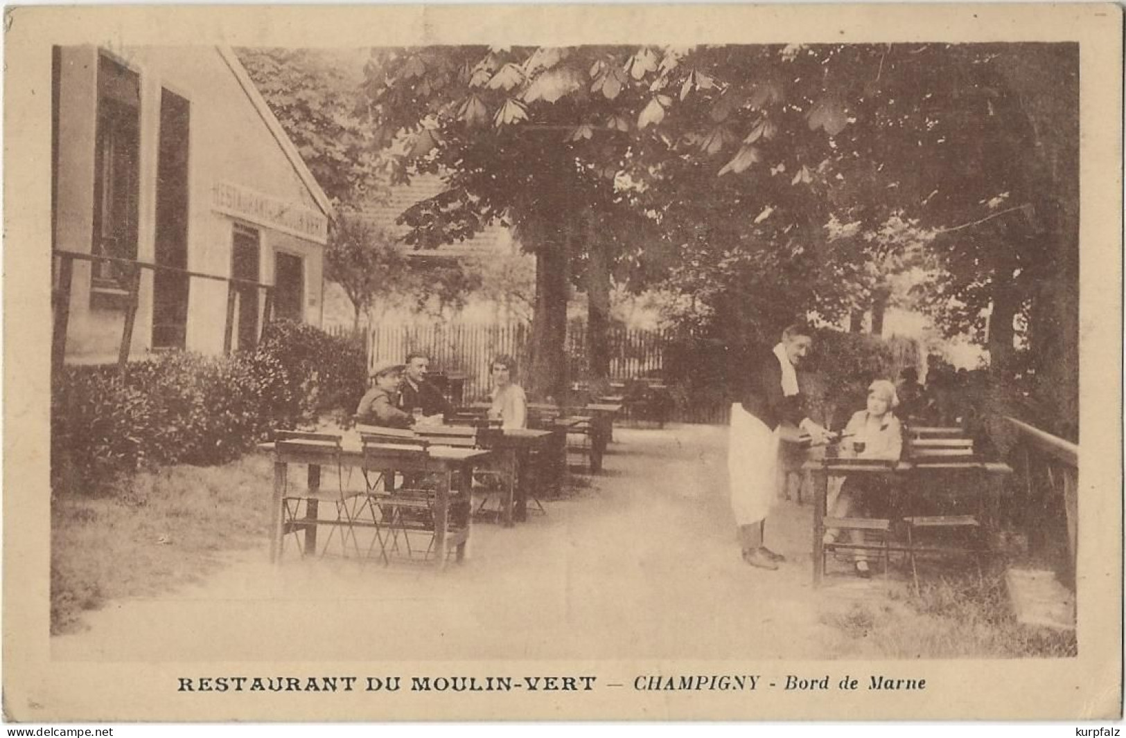 CPA Champigny - Bord De Marne - Restaurant Du Moulin Vert, Circulé 1932 - Champigny Sur Marne