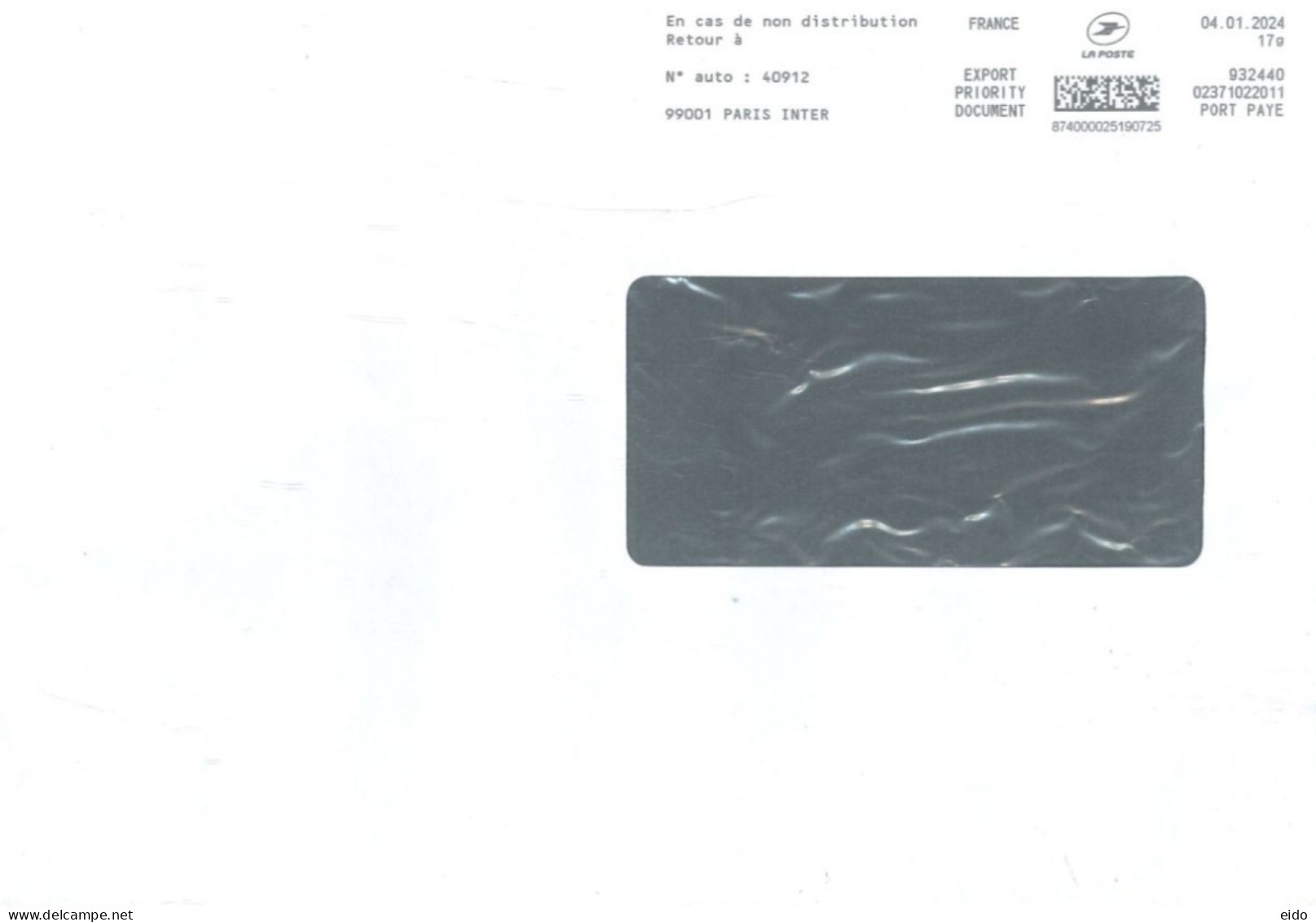 FRANCE  -  2024, POSTAL FRANKING MACHINE COVER TO DUBAI. - Covers & Documents