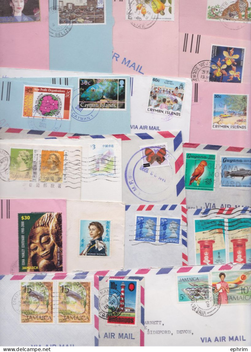 British Overseas Îles Anglophones Lot De 212 Enveloppes Timbre Stamp Air Mail Cover Montserrat Jamaïque Hong Kong Belize - Andere & Zonder Classificatie