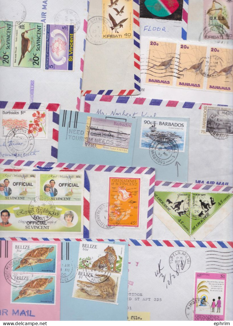 British Overseas Îles Anglophones Lot De 212 Enveloppes Timbre Stamp Air Mail Cover Montserrat Jamaïque Hong Kong Belize - Andere & Zonder Classificatie