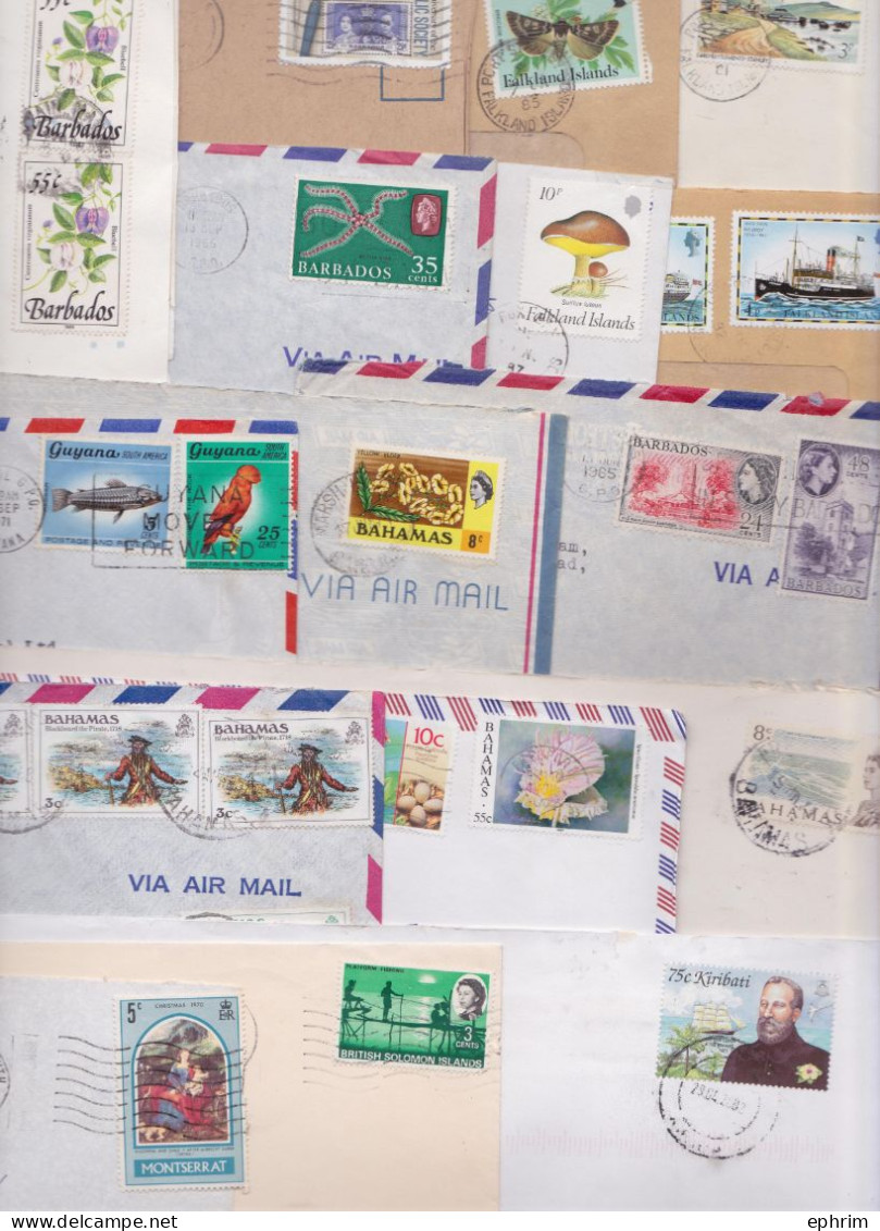 British Overseas Îles Anglophones Lot De 212 Enveloppes Timbre Stamp Air Mail Cover Montserrat Jamaïque Hong Kong Belize - Other & Unclassified