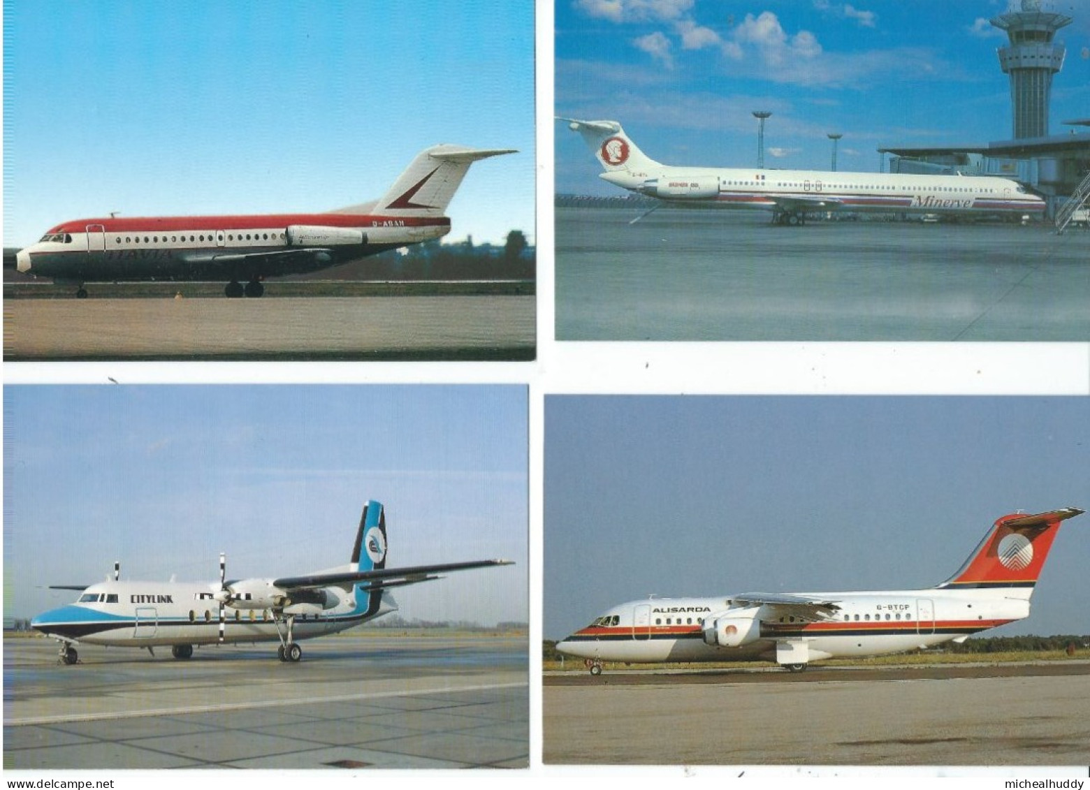 4  POSTCARDS   CIVIL AVIATION  VARIOUS PUBLISHERS   LOT  FIVE - 1946-....: Moderne