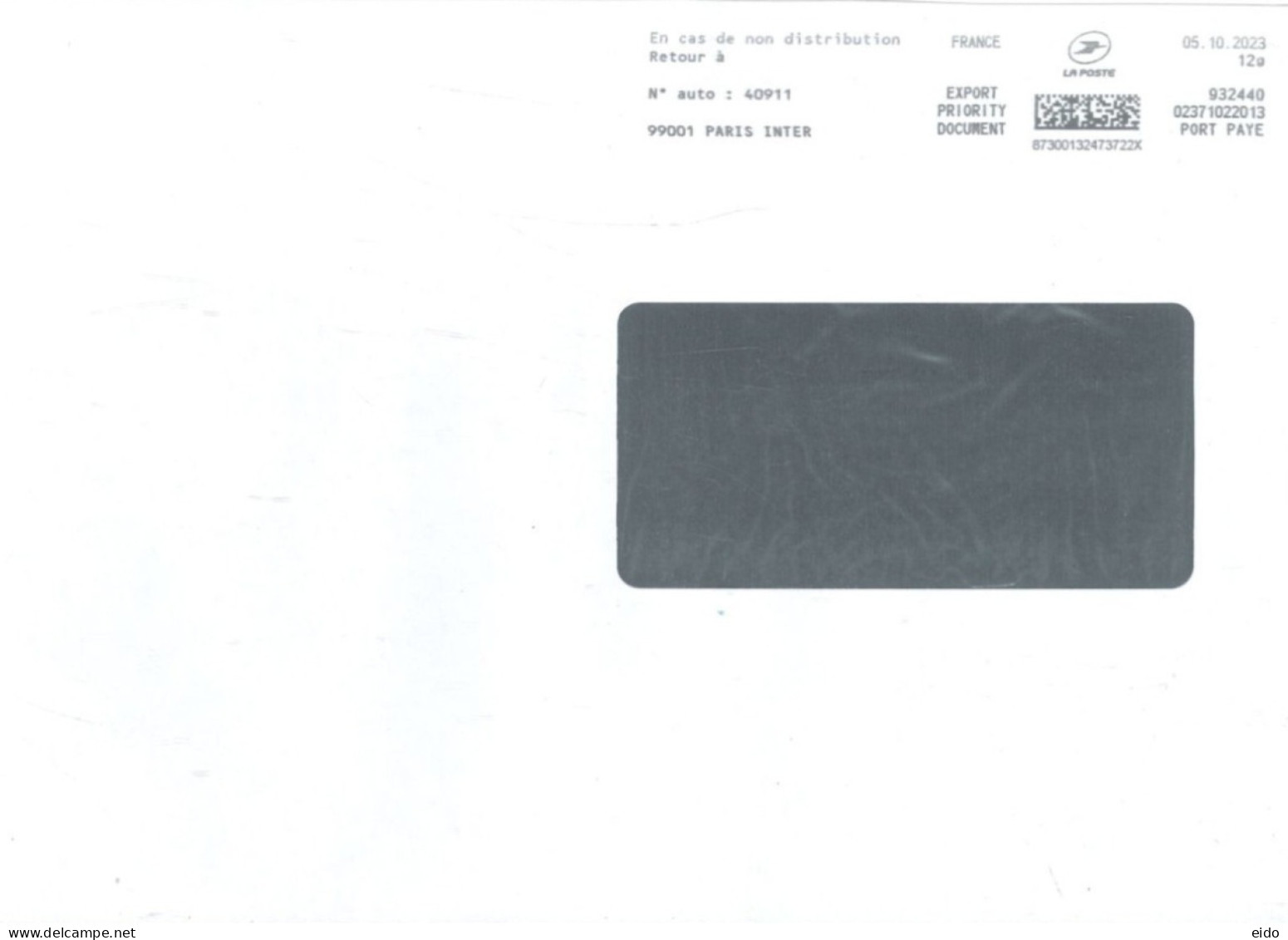 FRANCE  -  2023, POSTAL FRANKING MACHINE COVER TO DUBAI. - Covers & Documents