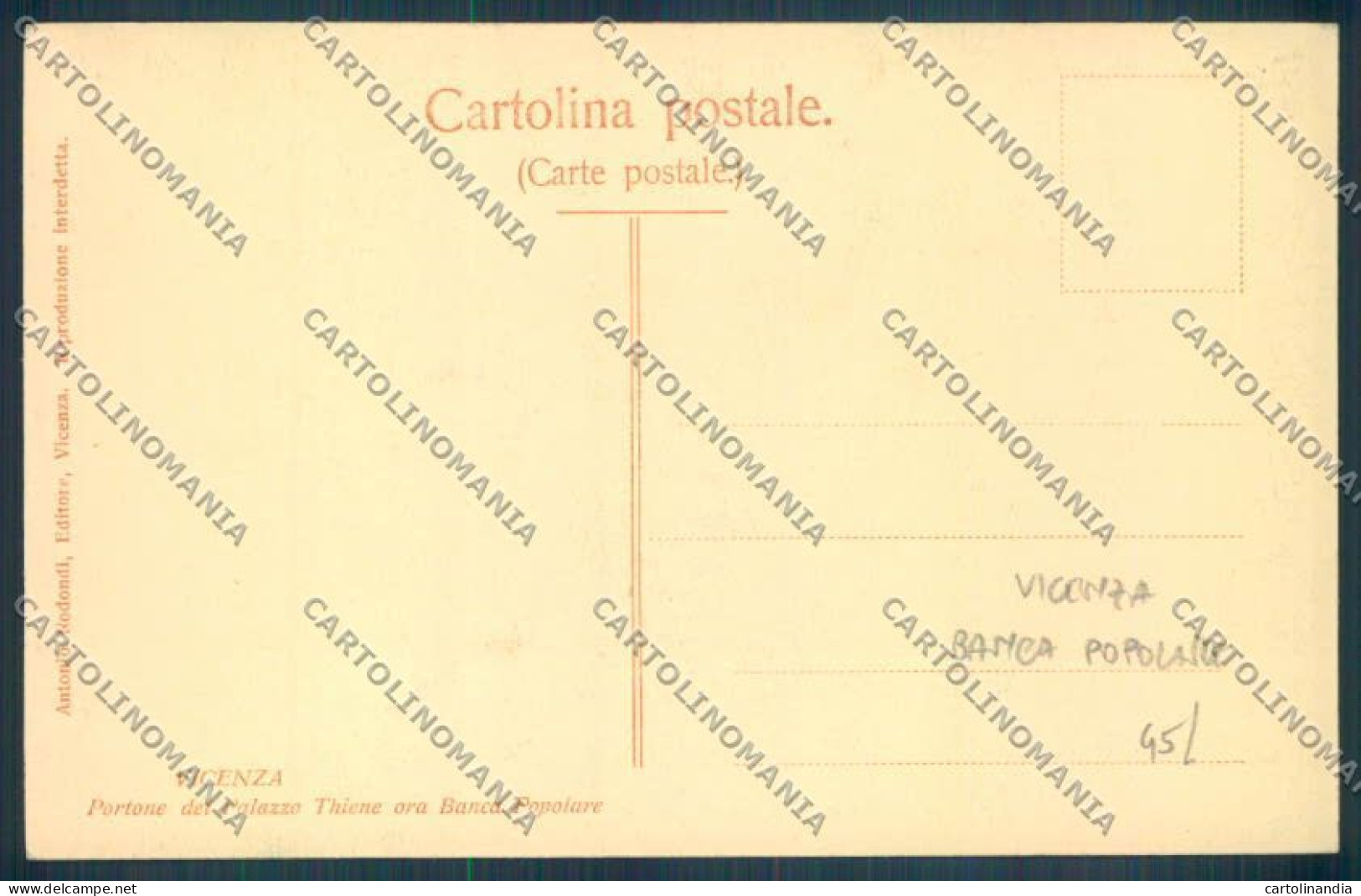 Vicenza Città Banca Popolare Cartolina ZB7644 - Vicenza