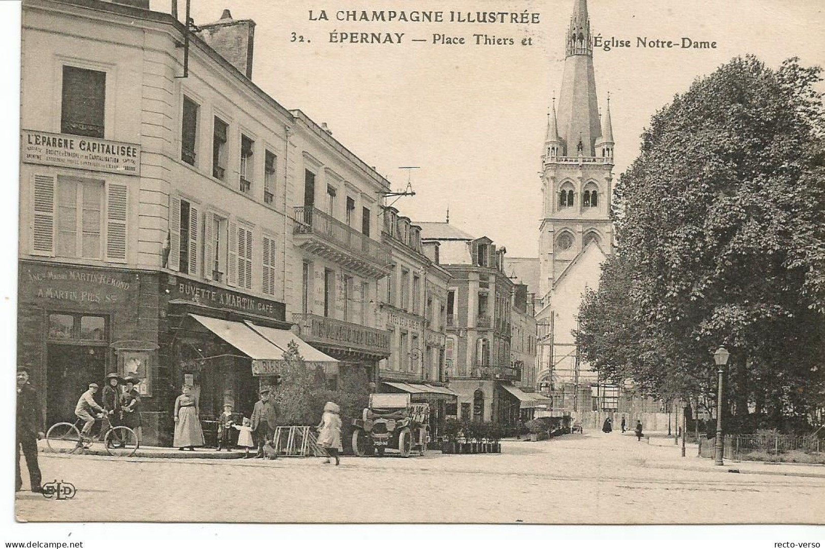 EPERNAY. Place Thiers Et Eglise Notre Dame - Epernay