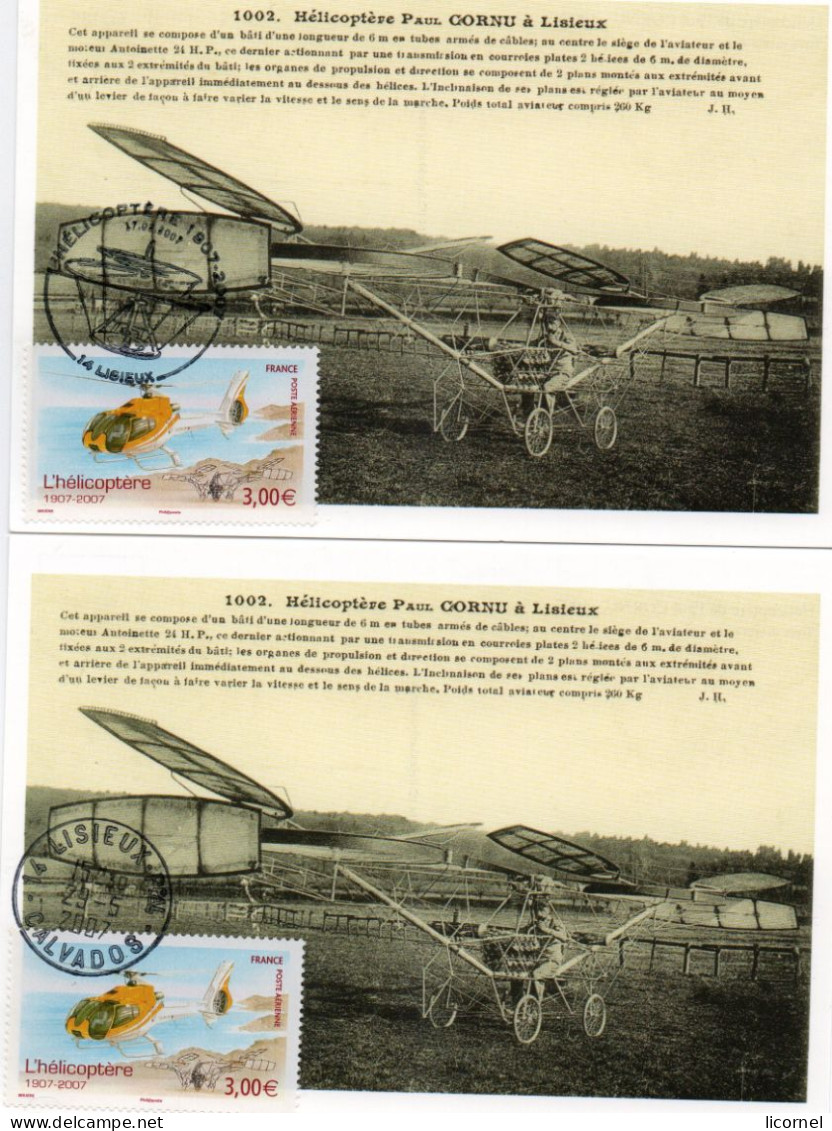 Carte Maxi  2005 : Helicoptere De Paul CORNU ( Lot De 2 Cartes) - 2000-2009