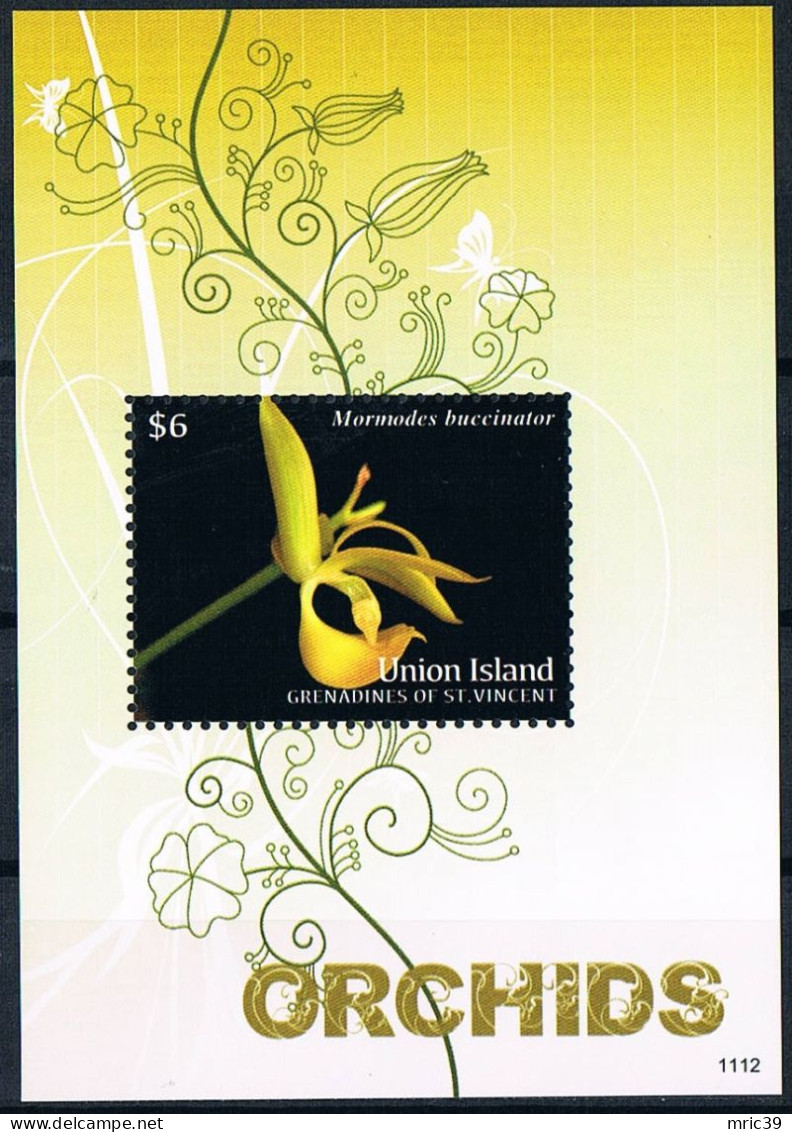 Bloc Sheet Fleurs Orchidées Flowers Orchids  Neuf  MNH **  Union Island Grenadines Of St Vincent 2011 - Orchideen