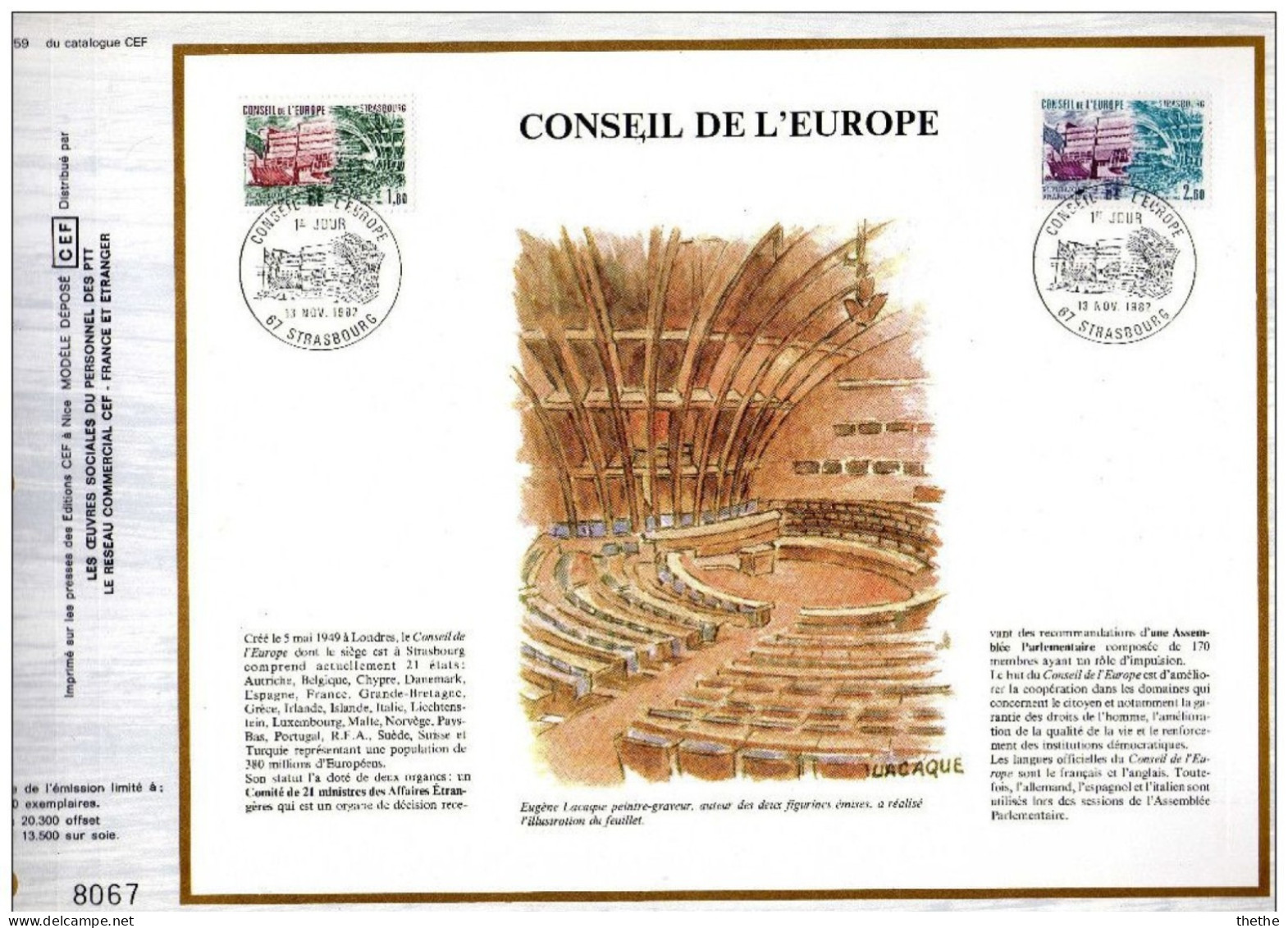 FRANCE - Conseil De L'Europe -  N° 659 Du Catalogue CEF - 1980-1989