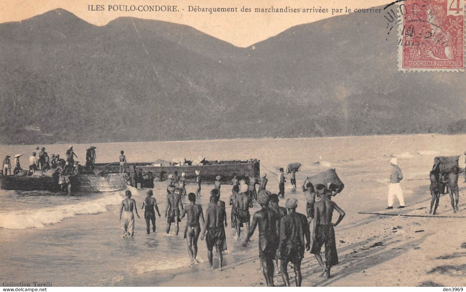 Vietnam - Iles POULO-CONDORE (Côn Son) - Débarquement Marchandises Arrivées Par Courrier - Bagne - Voyagé 1911 (2 Scans) - Vietnam