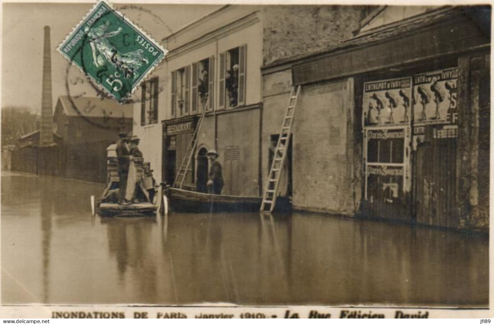 75 - Seine - Inondations De Paris - La  Rue Felicien David - 6979 - Überschwemmung 1910