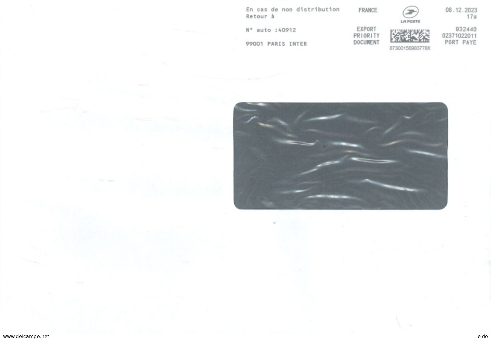 FRANCE  -  2023, POSTAL FRANKING MACHINE COVER TO DUBAI. - Covers & Documents