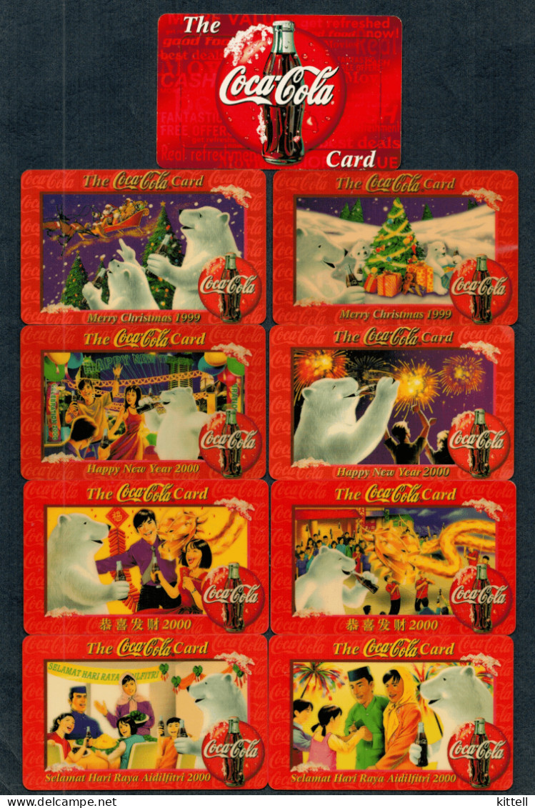 Singapore Coca-Cola Collector Cards Used 9 Cards - Cartes Cadeaux