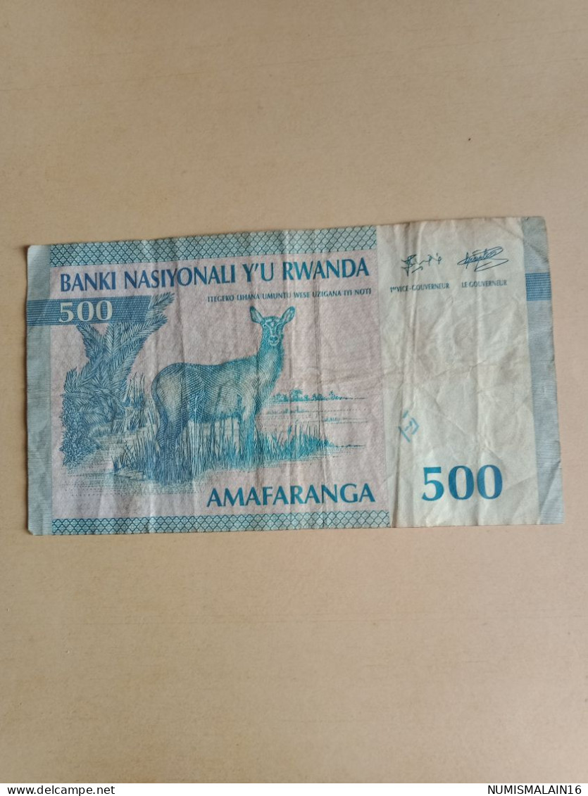 Rwanda - Billet De 500 Francs -1994 - Ruanda
