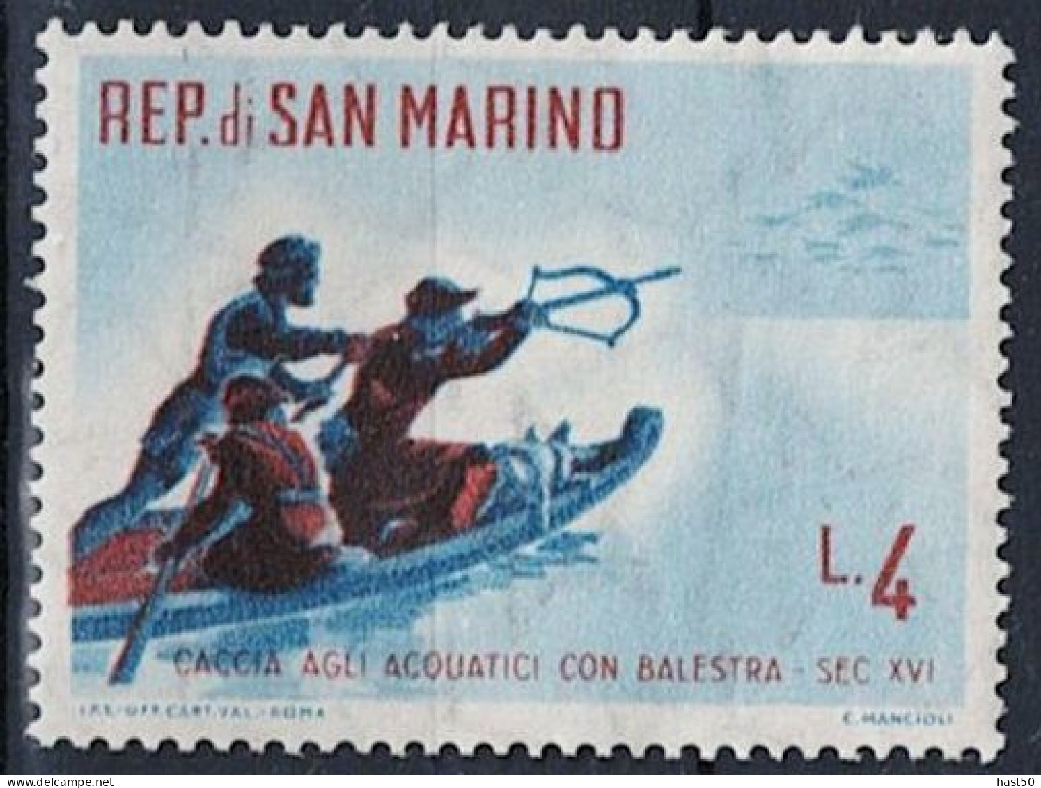 San Marino - Entenjagd Vom Boot Aus (MiNr: 689) 1961 - Postfrisch ** MNH - Ongebruikt