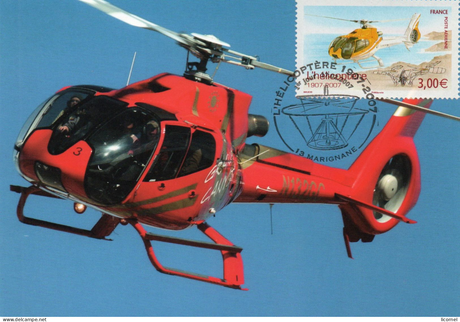 Carte Maxi  2007 Premier Jour: Helicoptere AS 130 B4 - 2000-2009