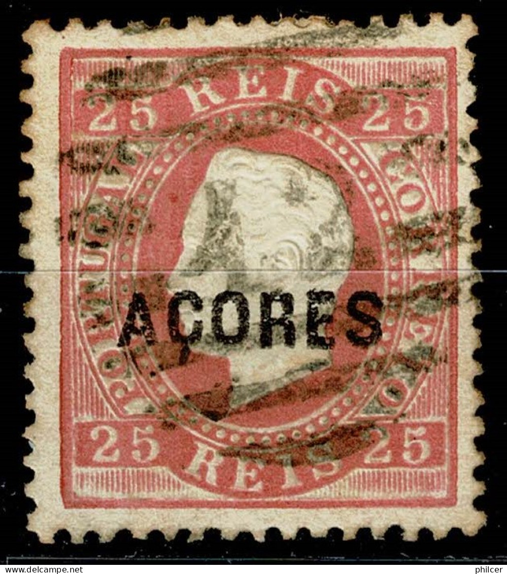 Açores, 1871, # 19f Dent. 12 3/4, Sob. C, Tipo V, Used - Azoren