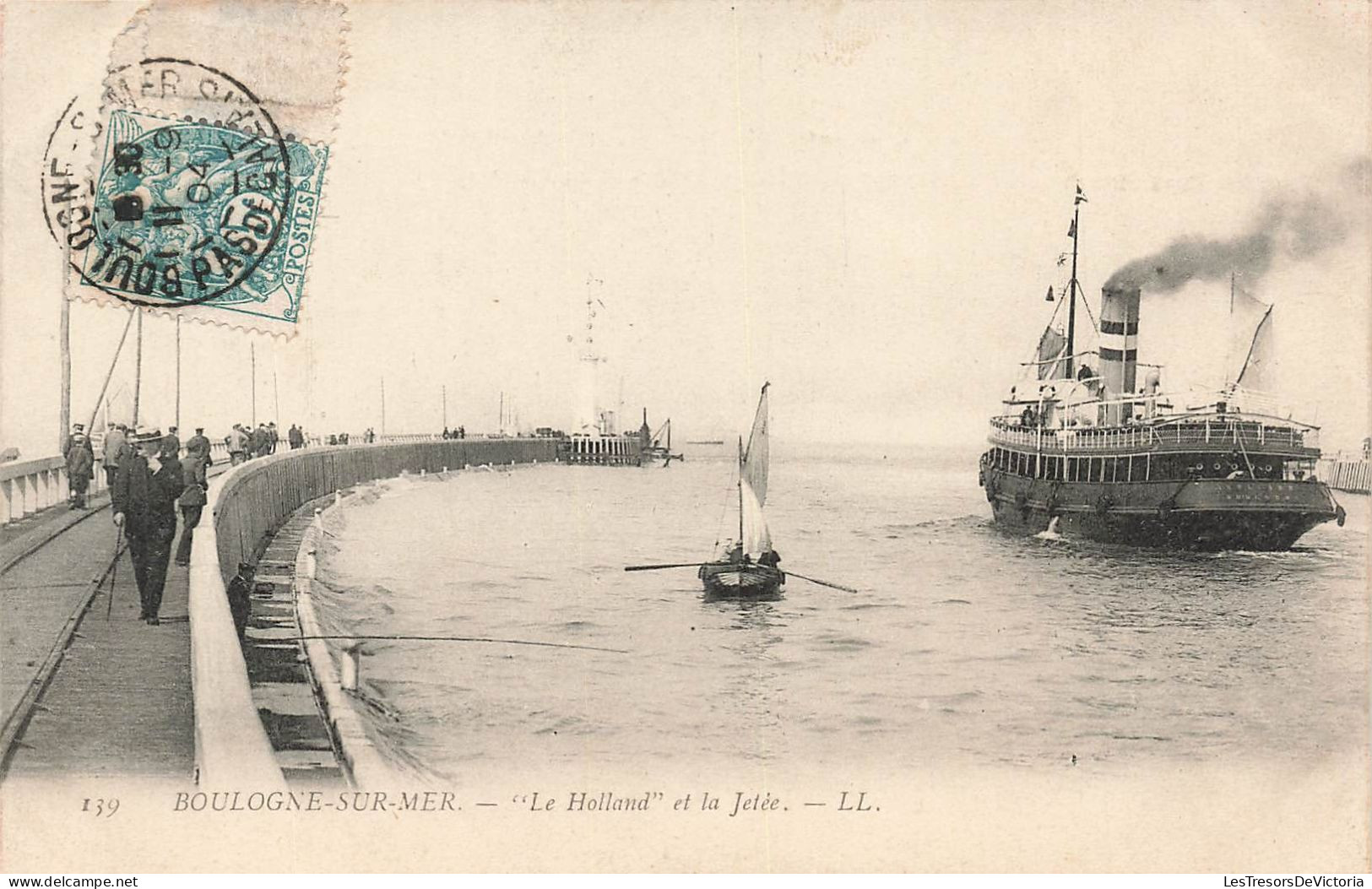 FRANCE - Boulogne Sur Mer - Le Holland Et La Jetée - L L - Bateaux - Le Port - Animé - Carte Postale Ancienne - Boulogne Sur Mer