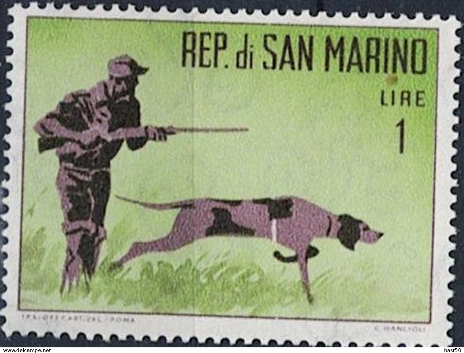 San Marino - Jäger Mit Hund (MiNr: 739) 1962 - Postfrisch ** MNH - Ungebraucht
