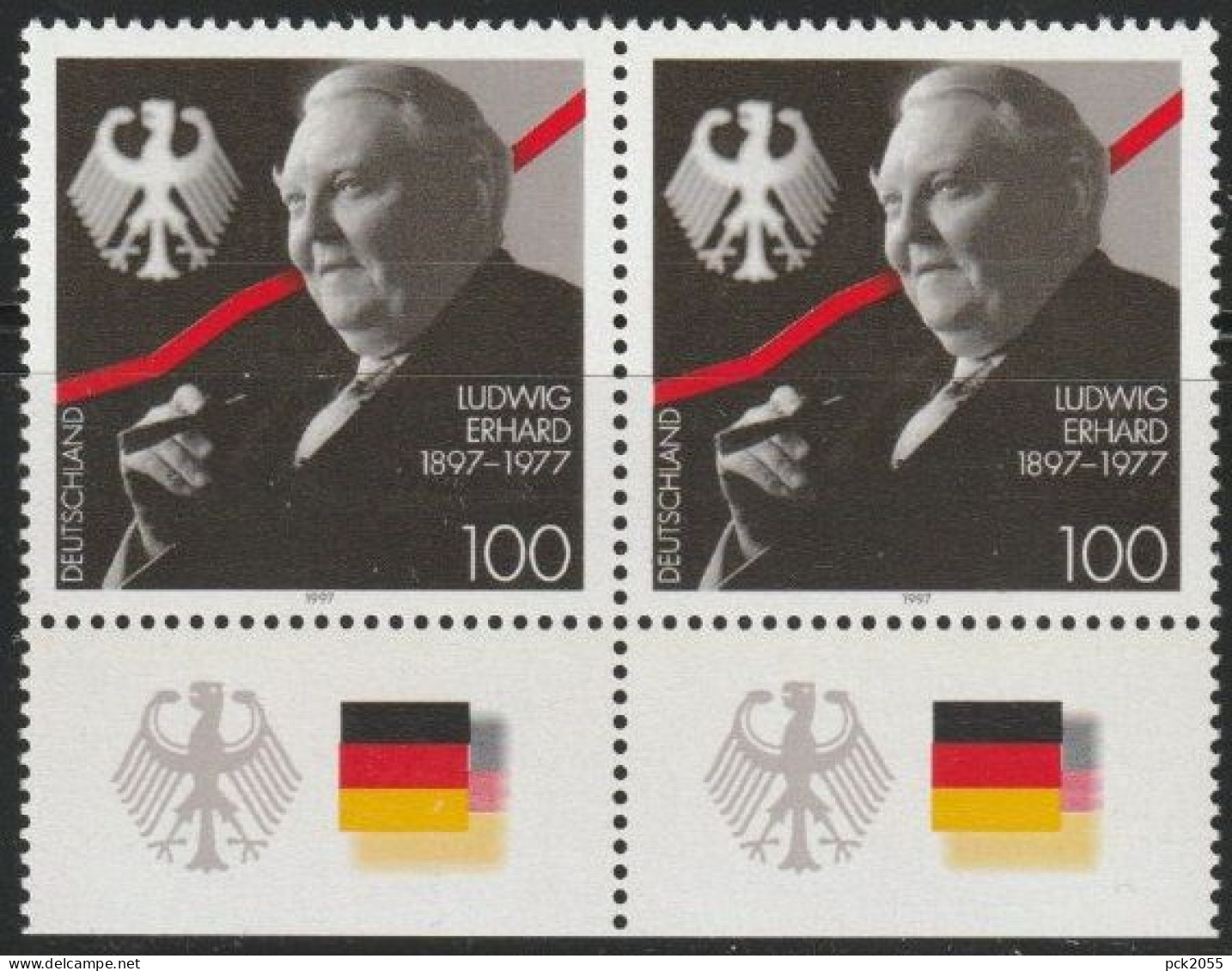 BRD 1997 MiNr.1904 Paar ** Postfrisch 100.Geb. Dr. Ludwig Erhard ( B 2823) - Unused Stamps