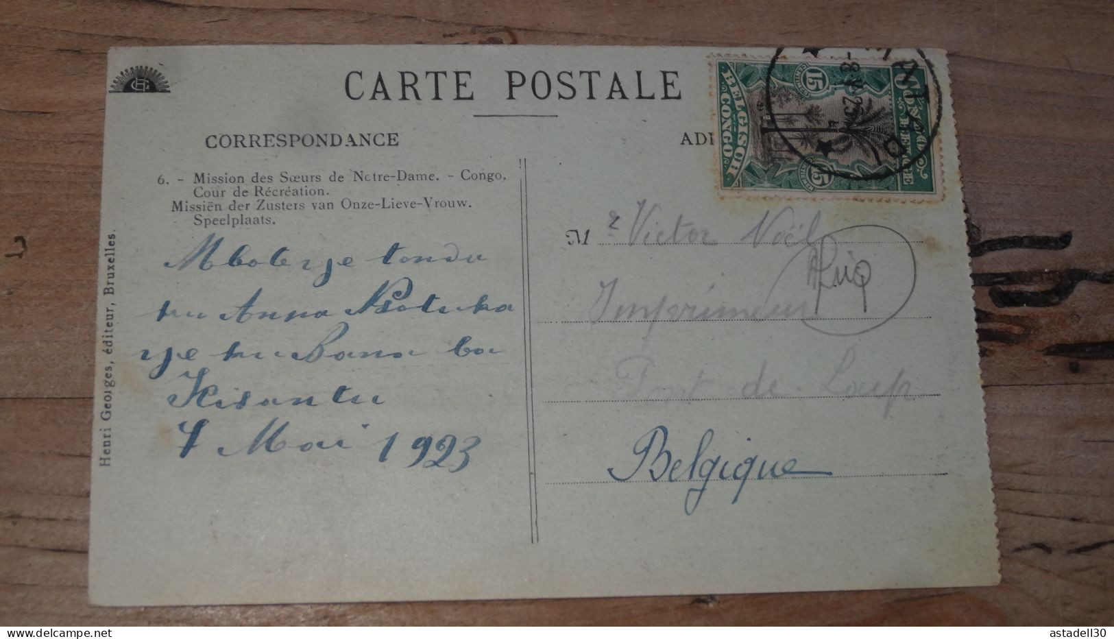 Carte Postale Envoyée De MATADI En 1923  ................18697 - Storia Postale