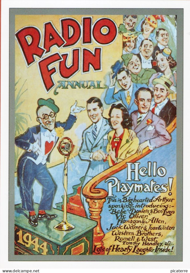 Print Postcard-D-Day Anniv.-.......... "Radio Fun Annual  - Hello Playmates .......... 1944 "-......Opie - Humour